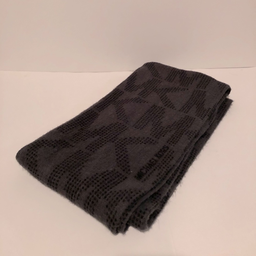 Dark gray and black Michael Kors infinity scarf